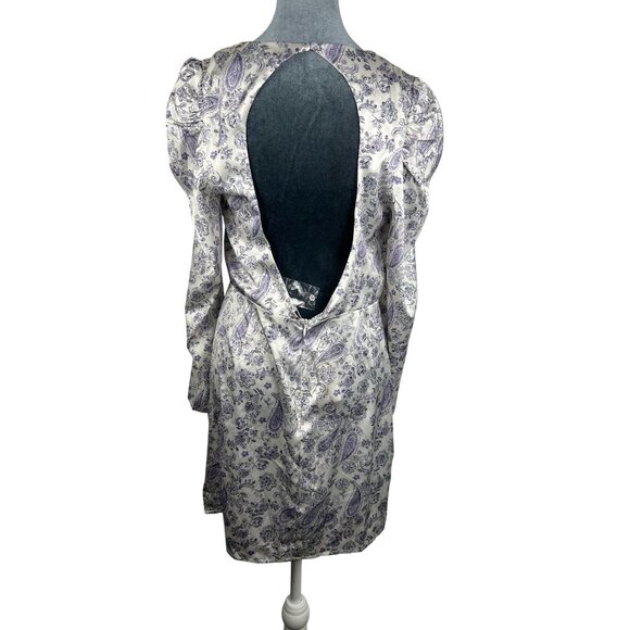 Vici Worth My Time Satin Paisley Ruffle Mini Dress Large NWT - Picture 10 of 15